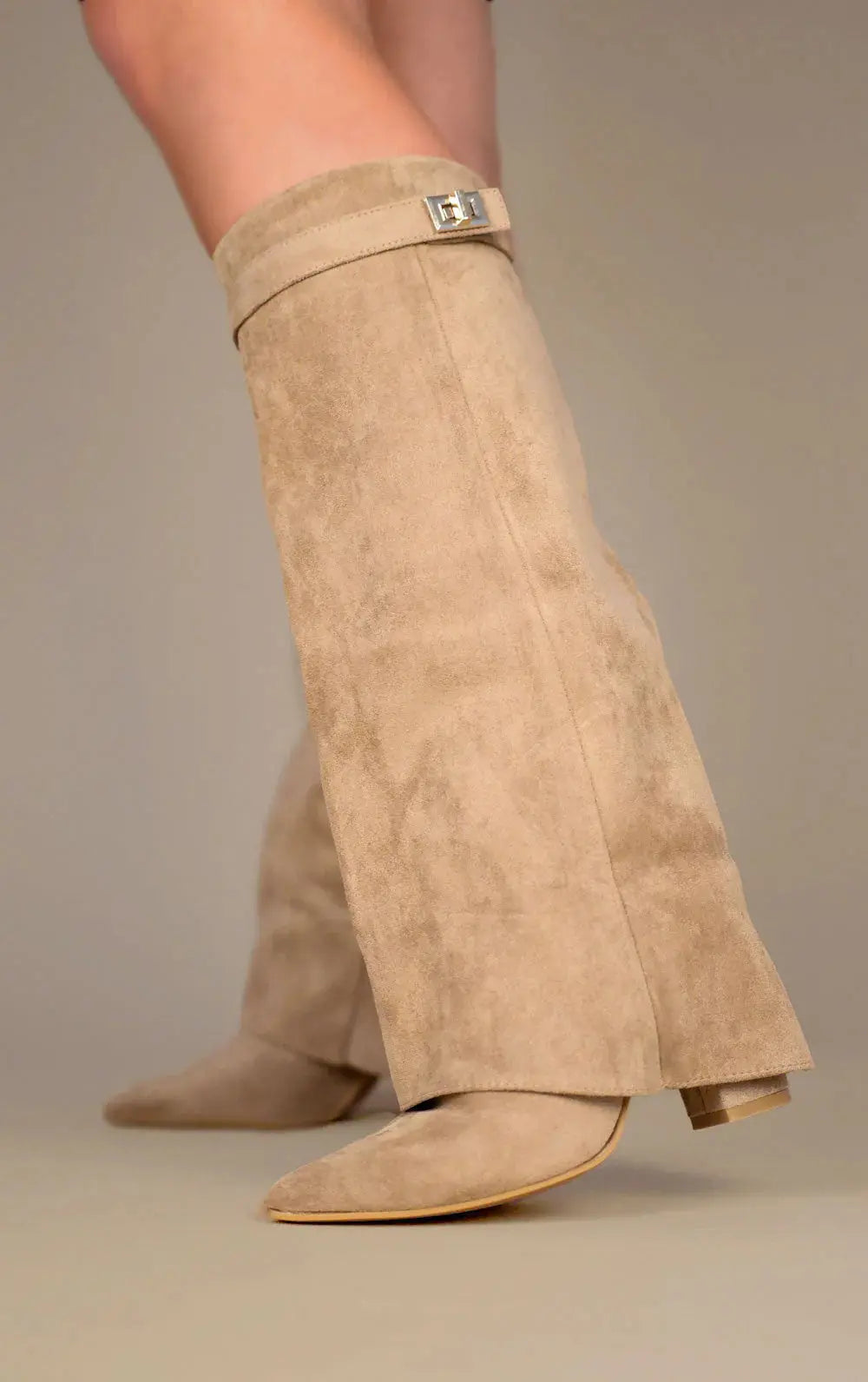 Women's Boots Beige Suede Chic