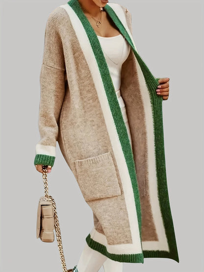 Long Knitted Cardigan Autumnal Elegant Women