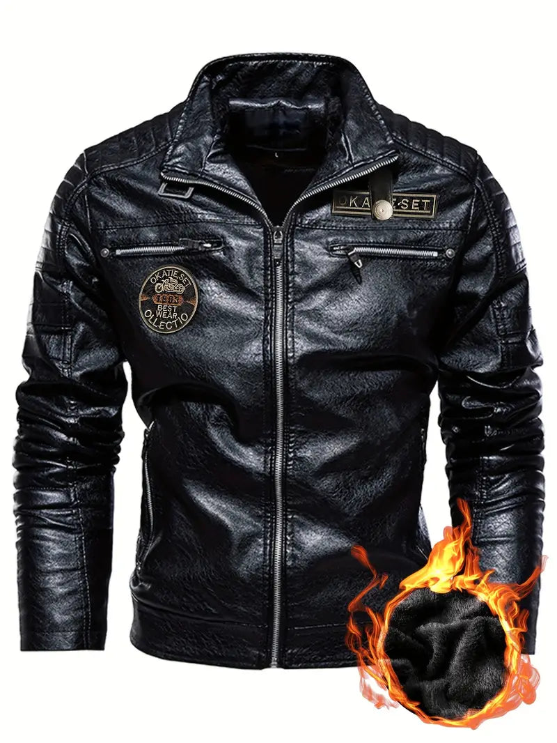 Men's Biker Style Leather Jacket