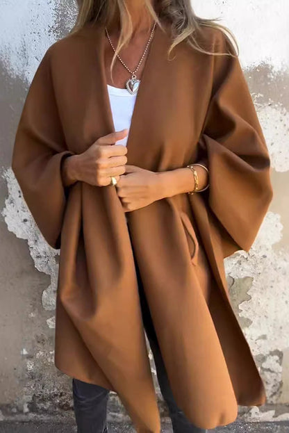 Stylish Women's Jacket V-Neck Cape Design