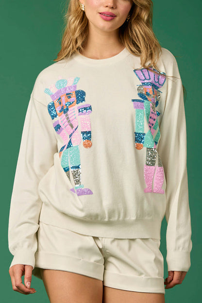 Christmas Soldier Sweatshirt Gift Idea Festive Glittering