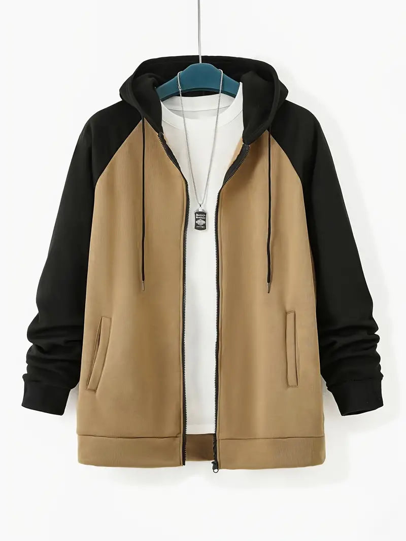 Men's Long Sleeve Drawstring Jacket Elegant