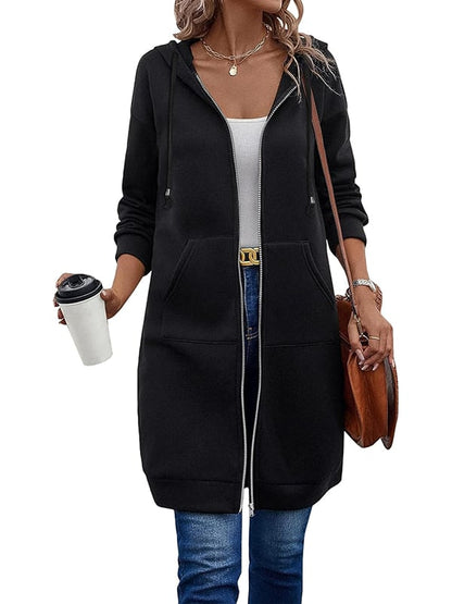 Women's Long Sleeve Hooded Zipper Jacket