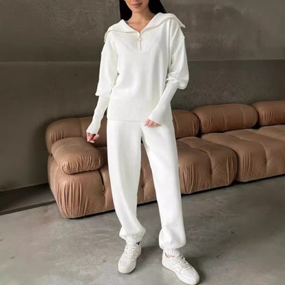 Bequeme Freizeit-Kleidung Set mit Reißverschluss Pullover