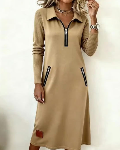 Elegant Women's Lapel Shift Dress