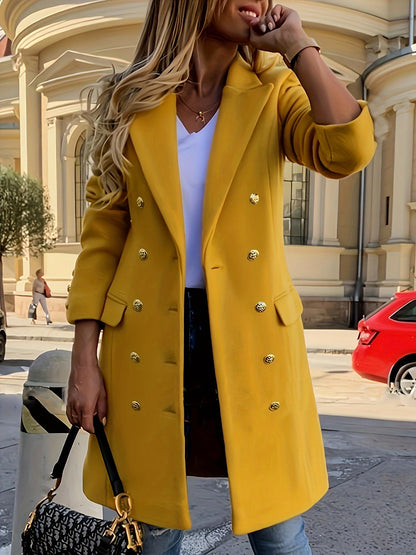 Yellow Winter Coat Double Laced Stylish