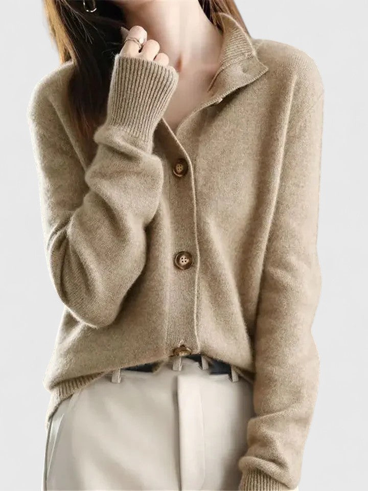 Women's Modern Button-Up Knit Cardigan