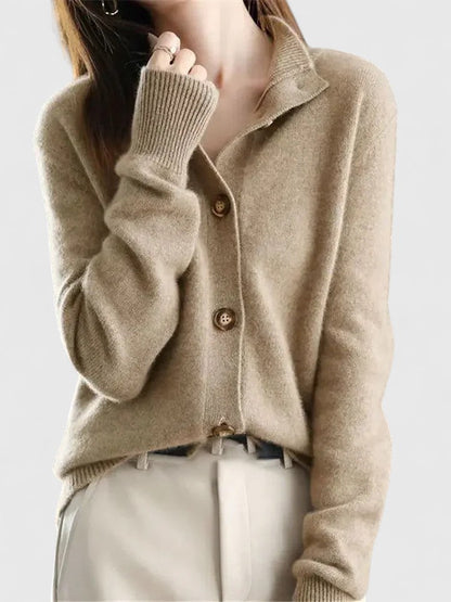 Women's Modern Button-Up Knit Cardigan