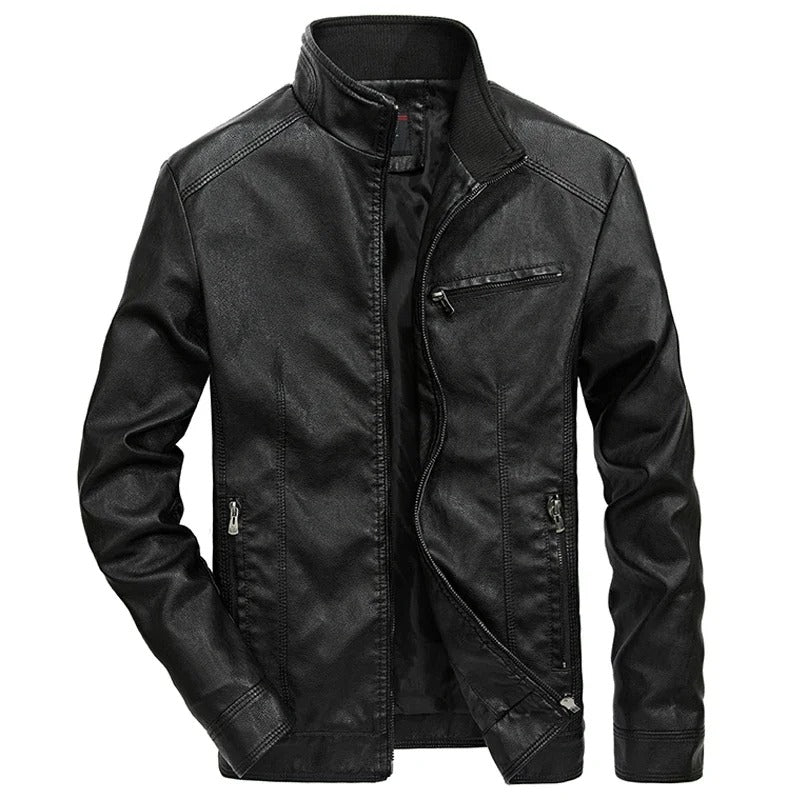 Men's Leather Jacket Zipper Spring Model