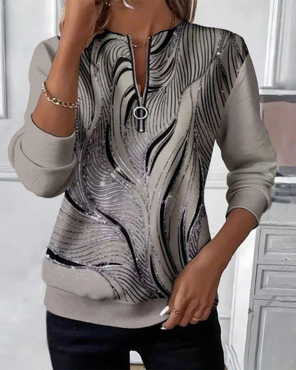 Fashion Dress Casual Printed Zipper