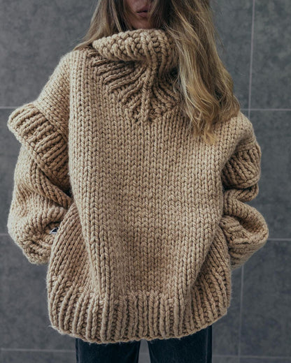Loose-Knit Turtleneck Oversized Sweaters for Women