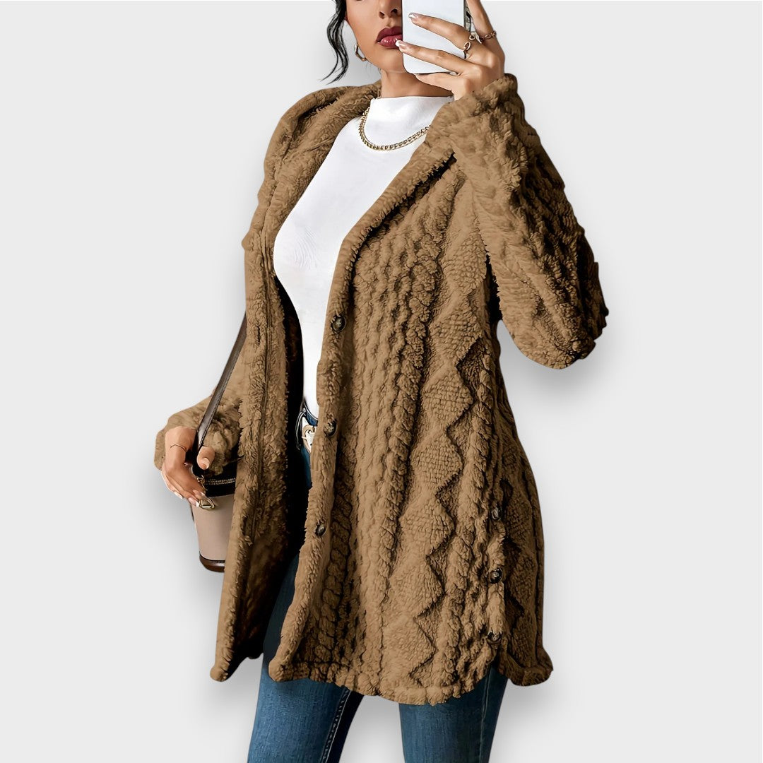 Soft Plush Pullover Hoodie Cardigan for Women