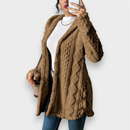 Soft Plush Pullover Hoodie Cardigan for Women