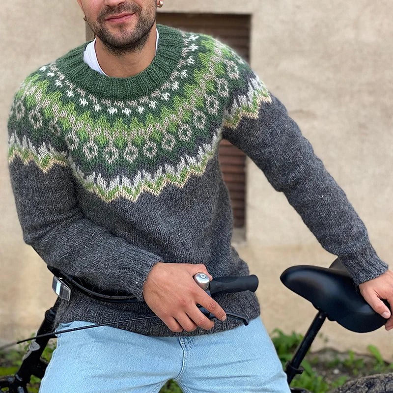 Rundhals Pullover Herren Modern - IdealeKleiden