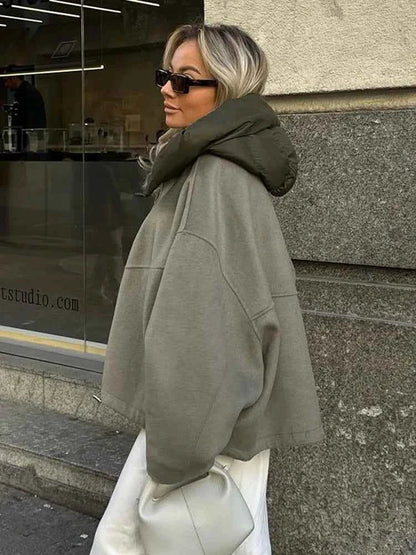 Oversized Quilted Jacket With Comfortable Hood