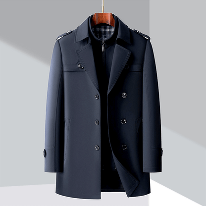 Modern Men's Double Breasted Trench Coat