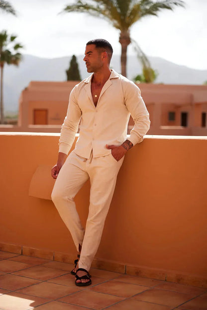Elegant Linen Shirt Men Classic Style