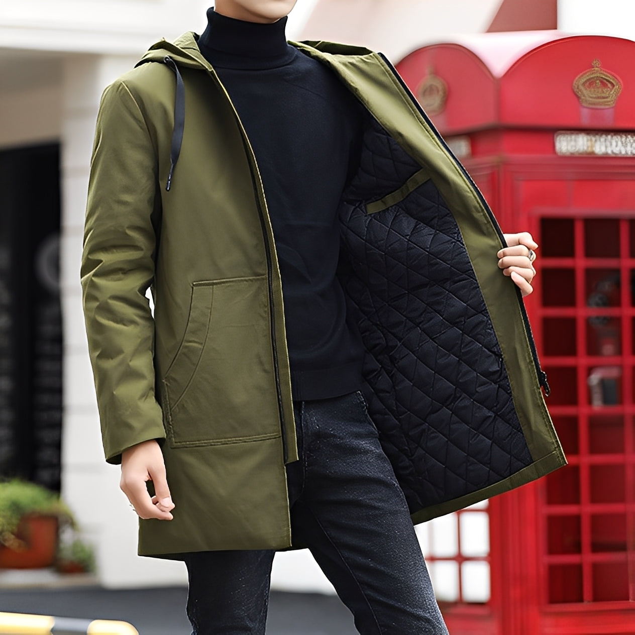 Herren Winterjacke Wasserdicht Kapuze - IdealeKleiden
