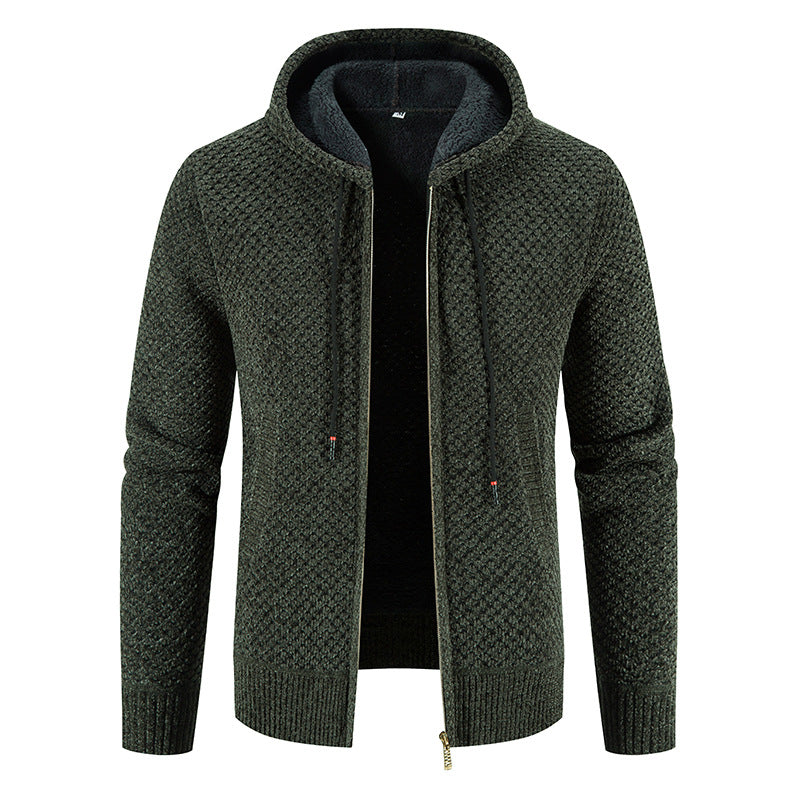 Fashionable Men's Cardigan with Hood