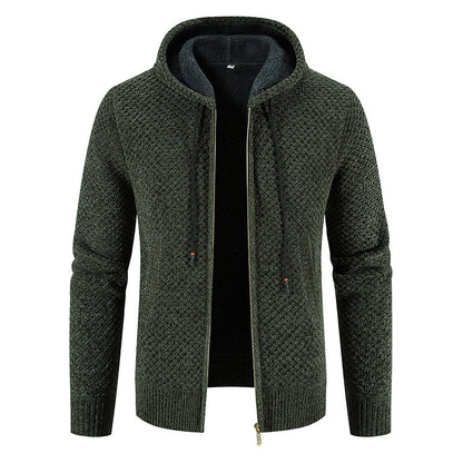 Fashionable Men's Cardigan with Hood