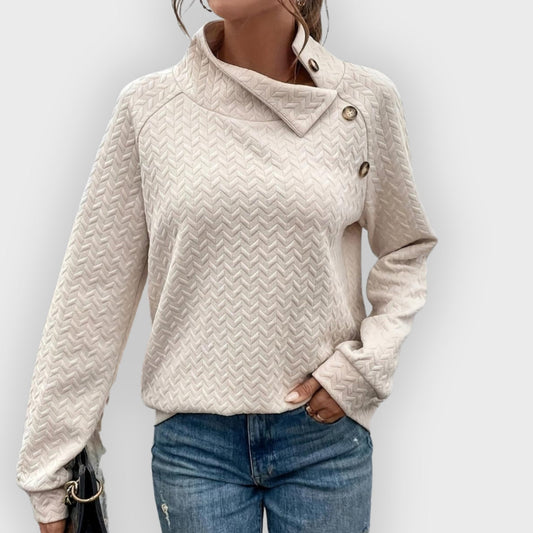 Stylische Sweatjacke Knopf Design - IdealeKleiden