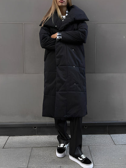 Warme Damenjacke Lang Winter Daunenfutter