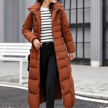 Stylish Women's Puffer Jacket Elegant Button