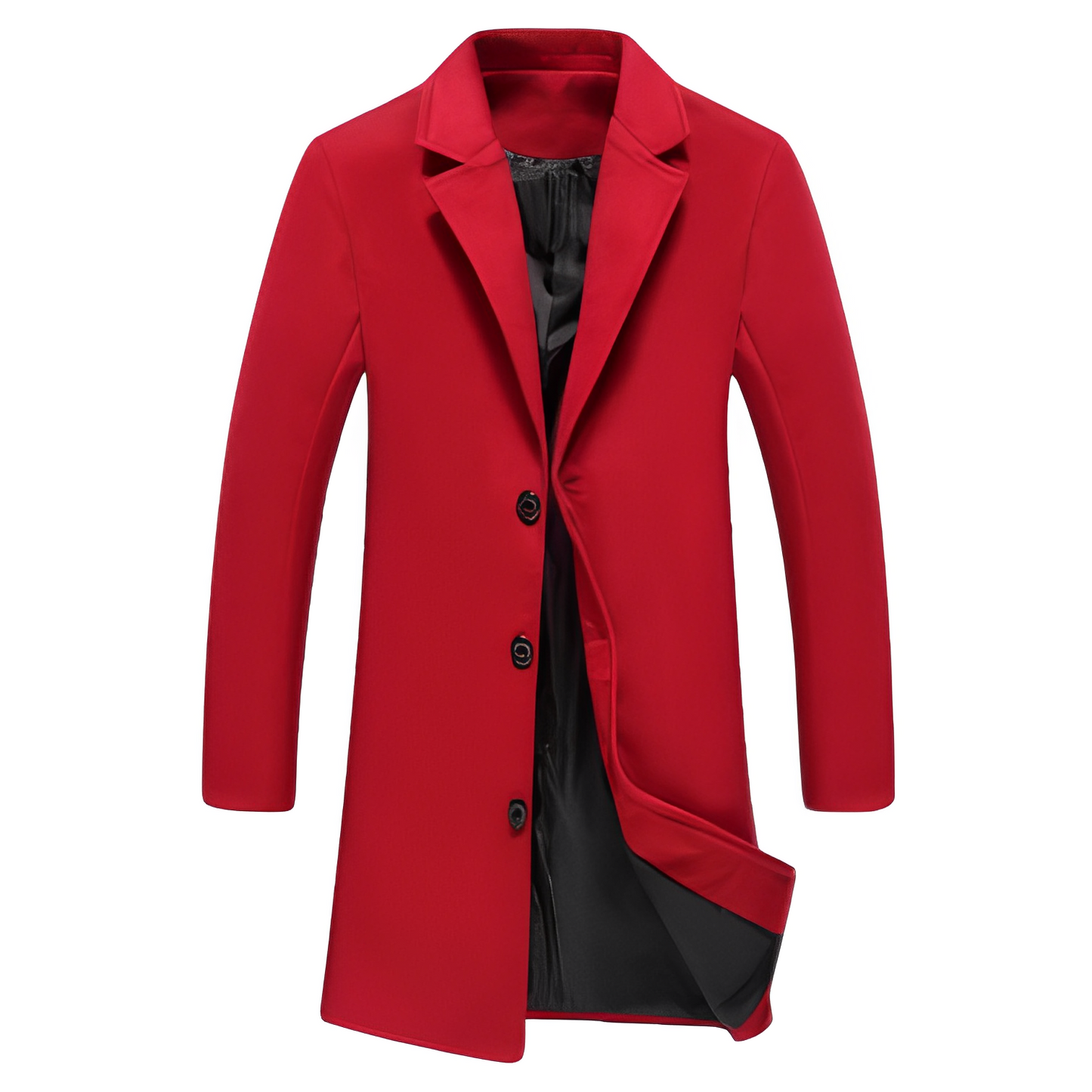 Eleganter Herren Wintermantel Wolle Schwarz