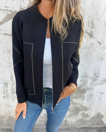 Women's Sporty Zip-Up Bomber Jacket