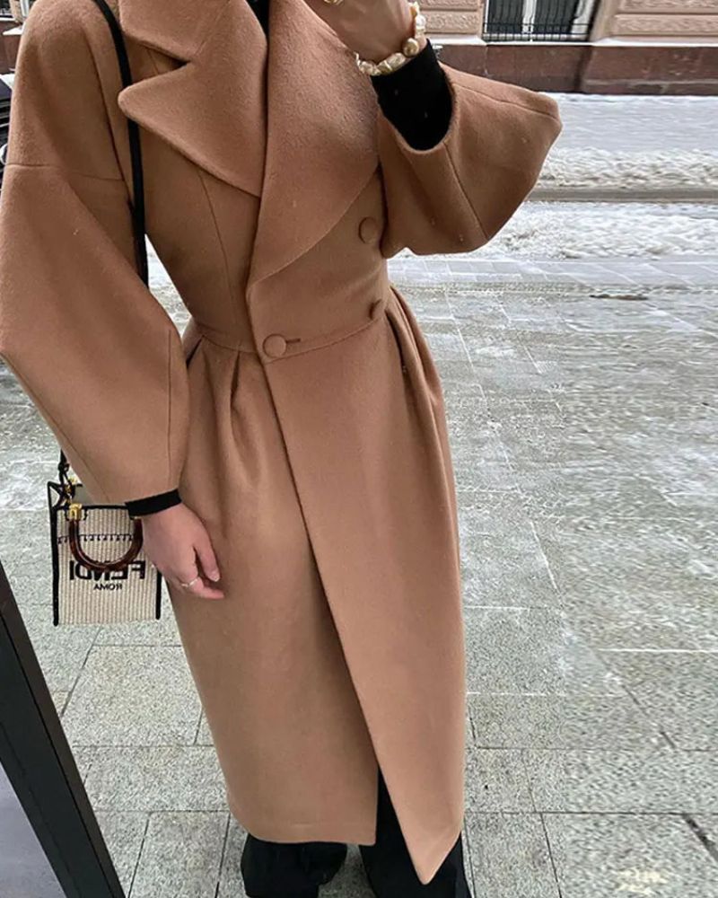 Long Women's Coat Woolly Warm