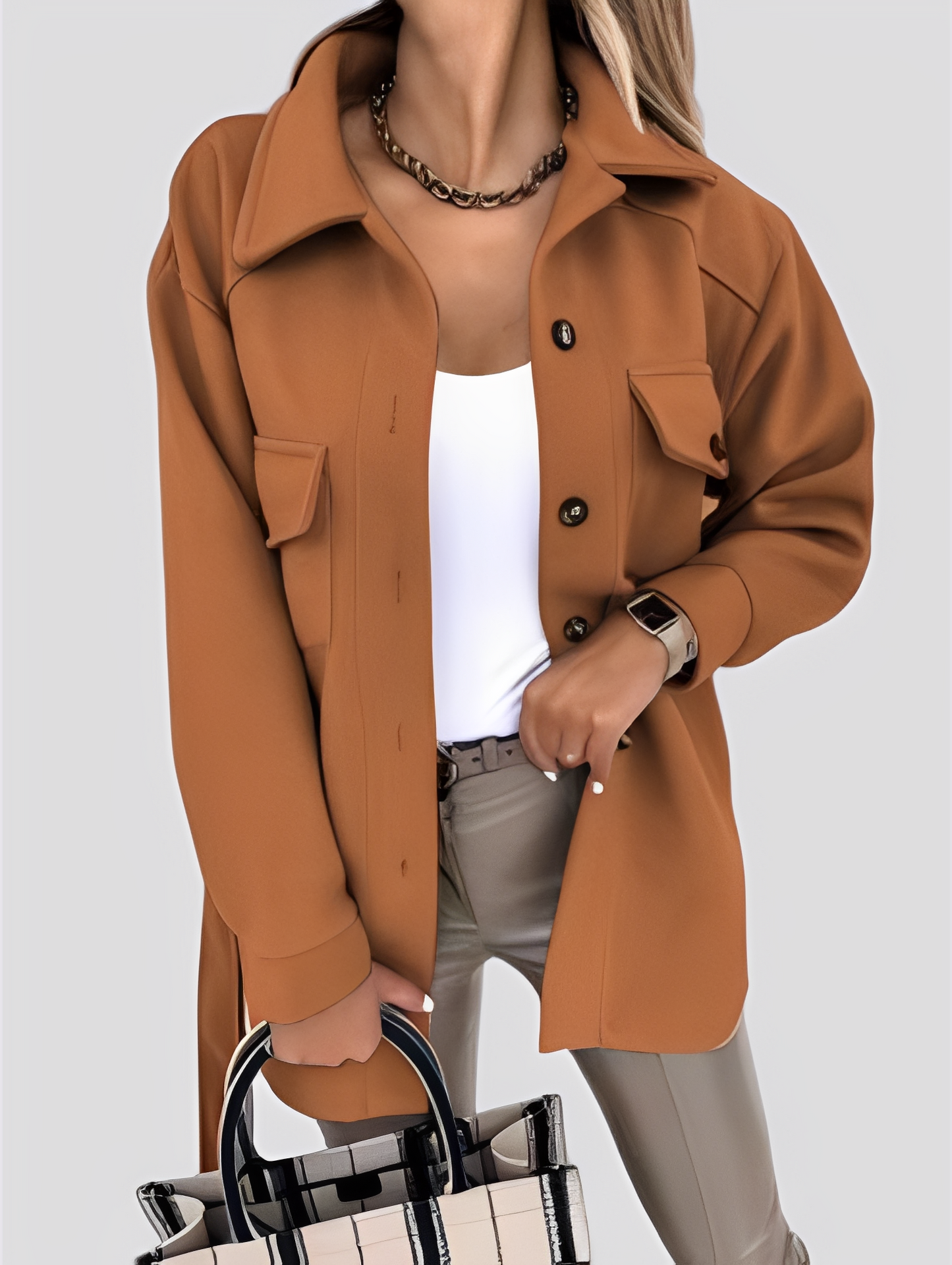Stylische Damenjacke Leicht Reverskragen