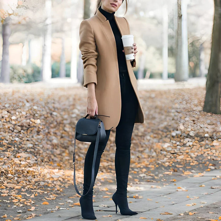 Buntwollblazer Lässig Chic Damen - IdealeKleiden