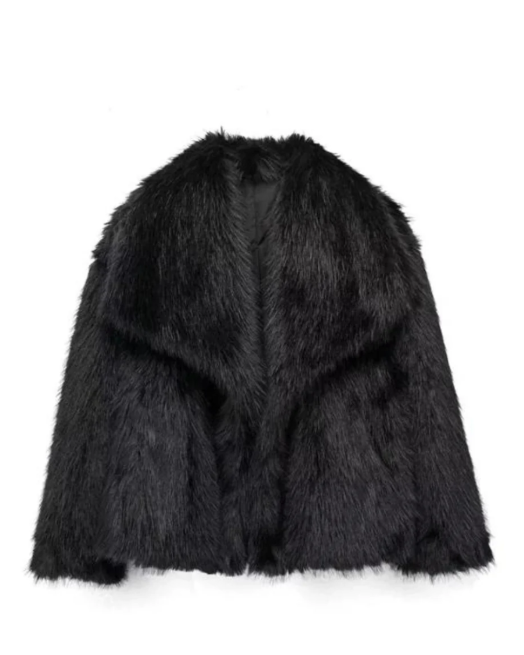 Elegant women's winter coat with faux fur