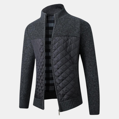 Men's Cardigan Stand-up Collar Elegance