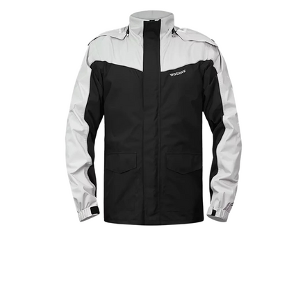 Men's Waterproof Motorcycle Rain Jacket Reflective Black