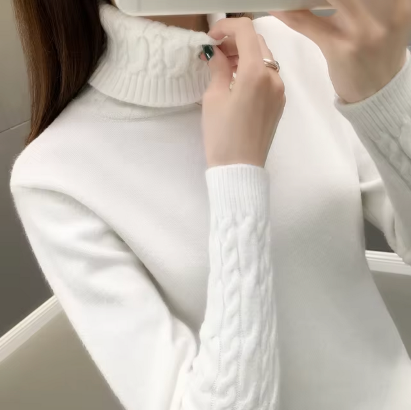 Weicher Rollkragen Pullover aus Wolle