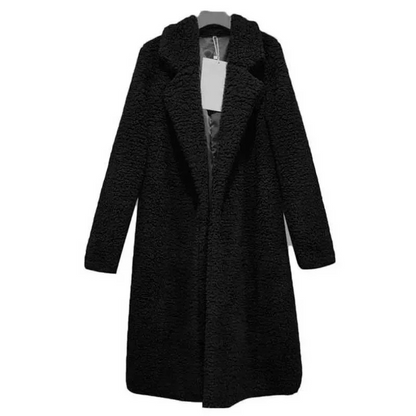 Soft winter coat with a fuzzy look