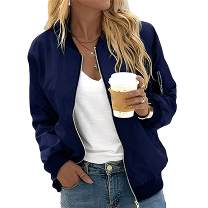 Stylish Women's Bomber Jacket Retro Chic