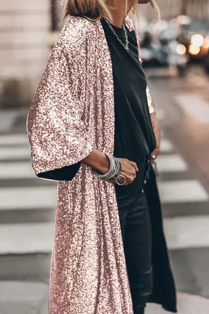 Glamour Kimono Sequin Evening Gown