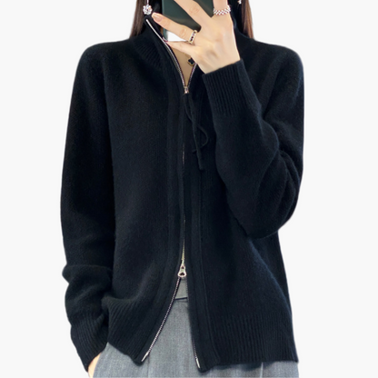 Moderne Strickjacke Reißverschluss Elegant