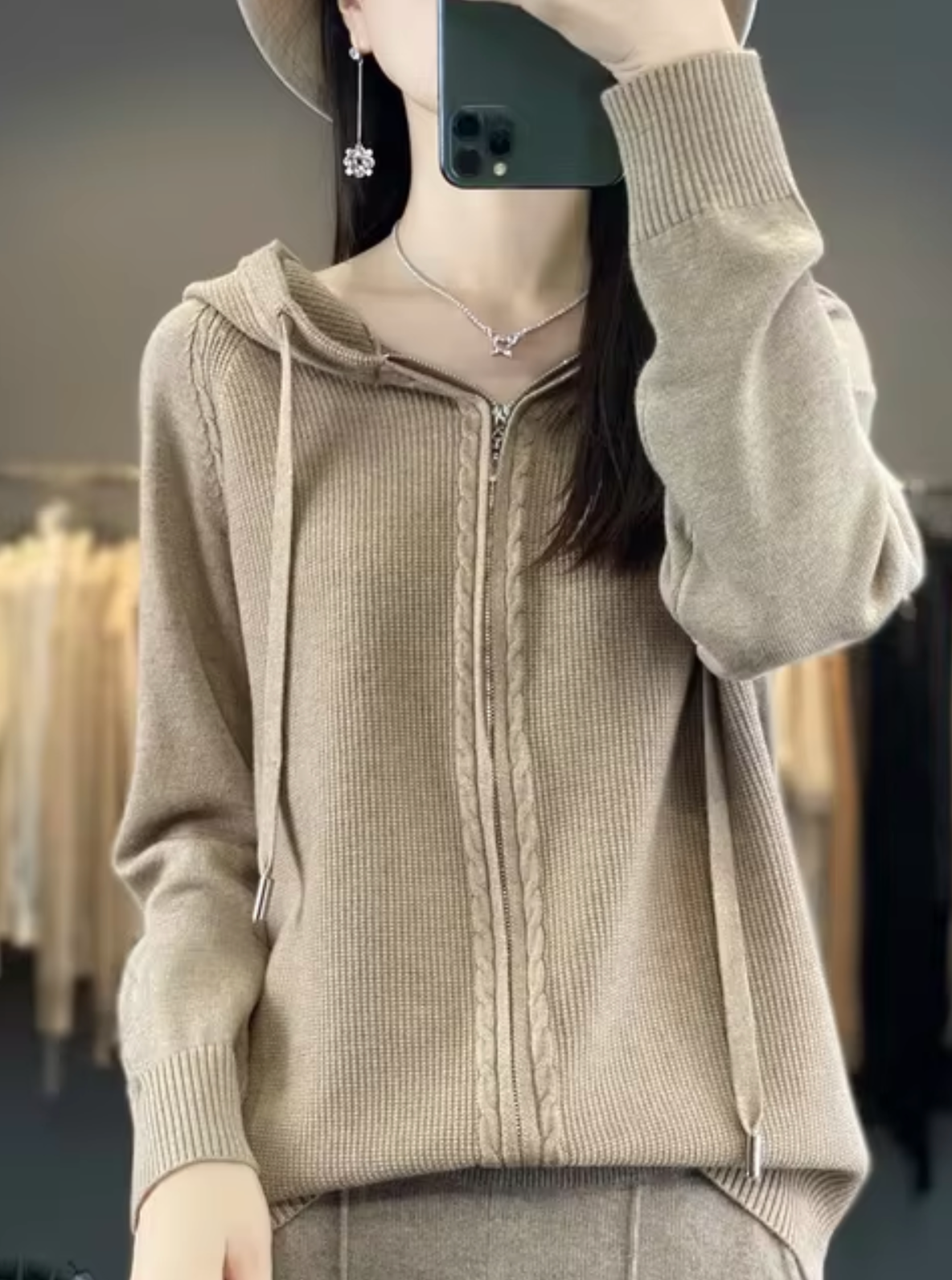 Snug Knit Cardigan with Hood