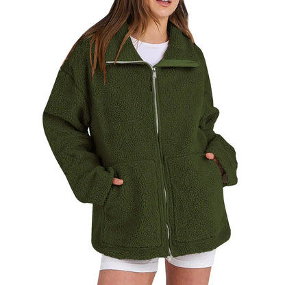 Casual Wool Coat Women Turtleneck Modern