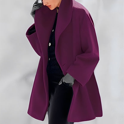 Elegant Women's Wide-Cut Wool Coat