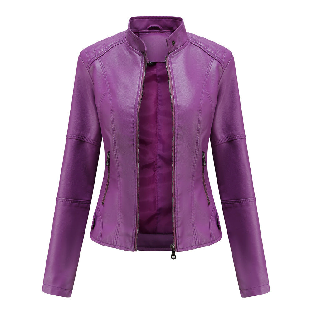 Women's Fashionable Slim Fit Leather Jacket