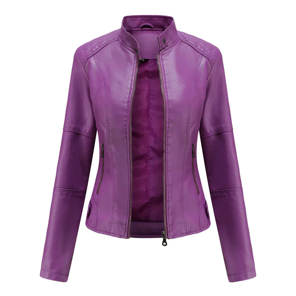 Women's Slim Fit Elegant Leather Jacket
