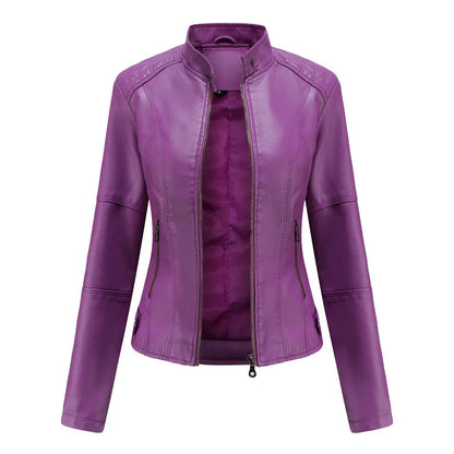 Women's Slim Fit Elegant Leather Jacket