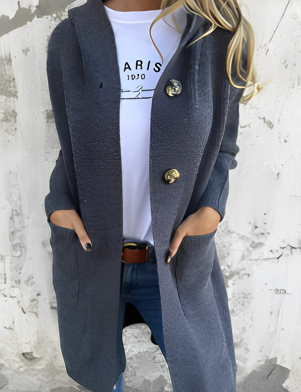 Long Women's Cardigan Hood Comfortable