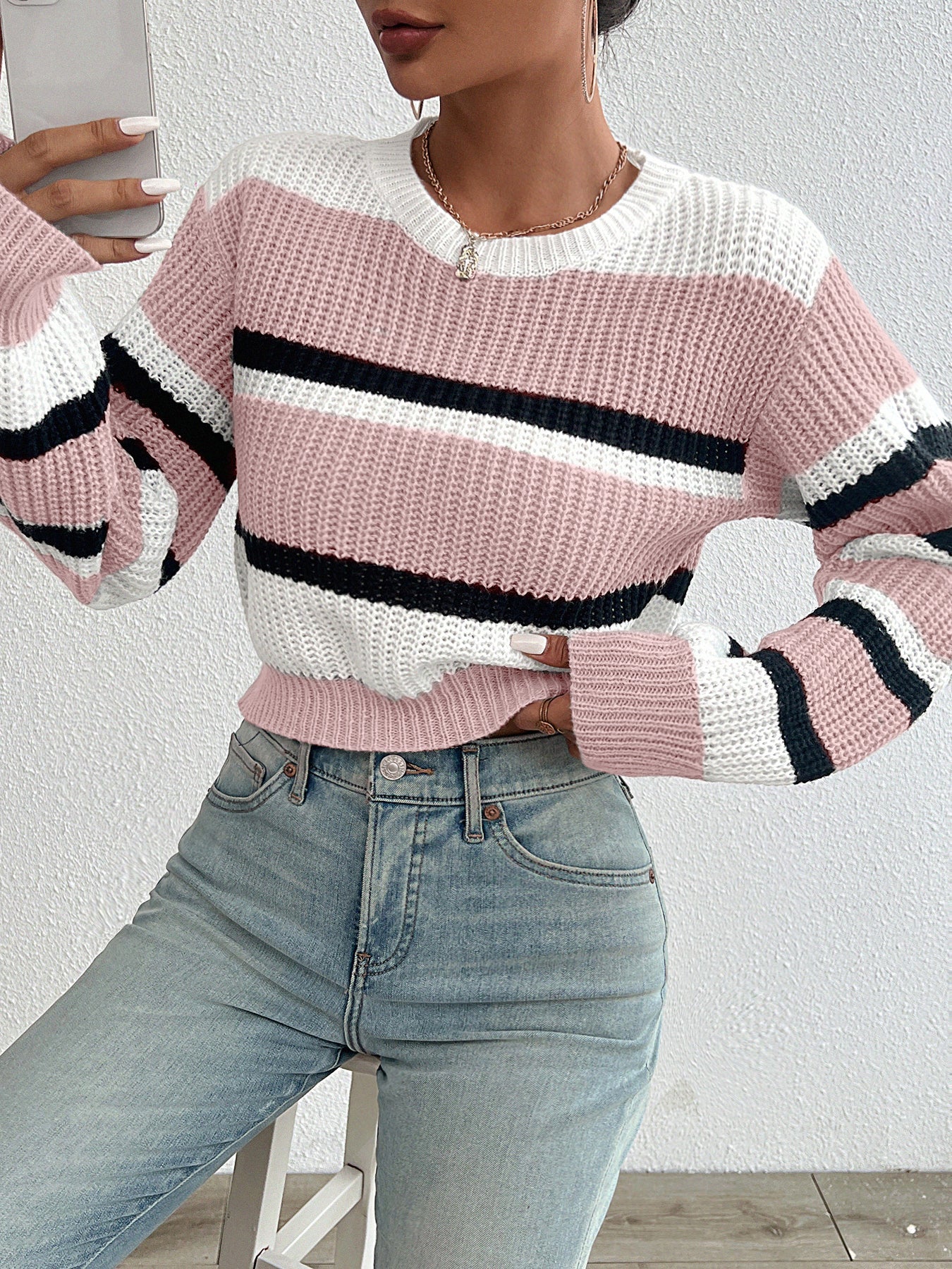 Soft Knit Round Neck Sweater for Women