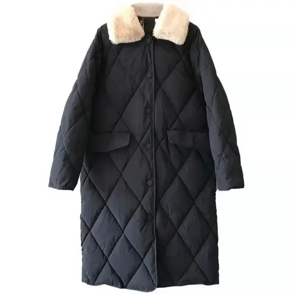 Oversized Quilted Jacket Autumn Winter Fur