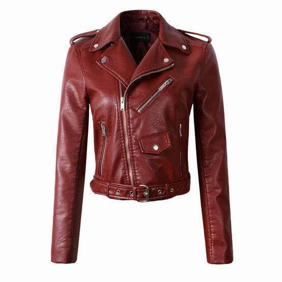 Women's Leather Jacket Soft Biker Style